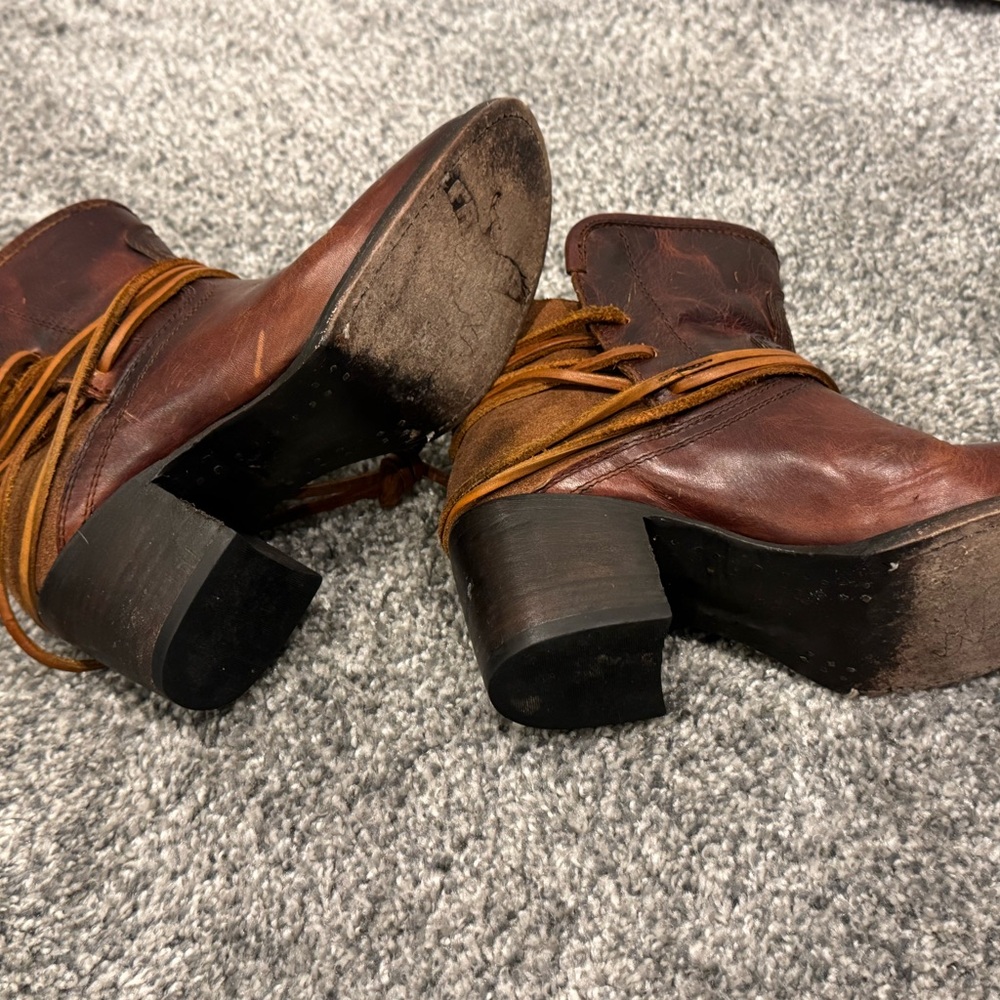 Freebird by Steven Rustic Brown Ankle Booties